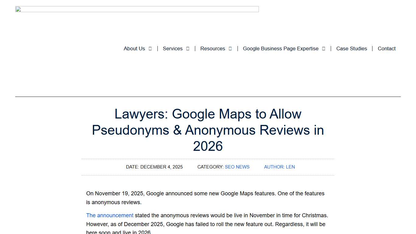 Lawyers: Google Maps to Allow Pseudonyms & Anonymous Reviews in 2026 - OptimizeMyFirm.com